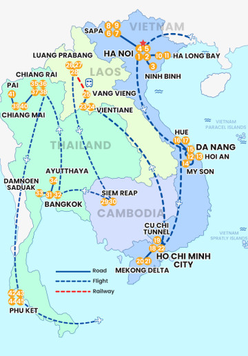 Private Vietnam- Laos- Cambodia- Thailand 45 Days 44 Nights - The Grand Southeast Asia Signature Journey