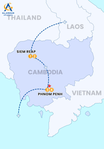 4 DAY SIEM REAP - PHNOM PENH TOUR BY FLIGHT