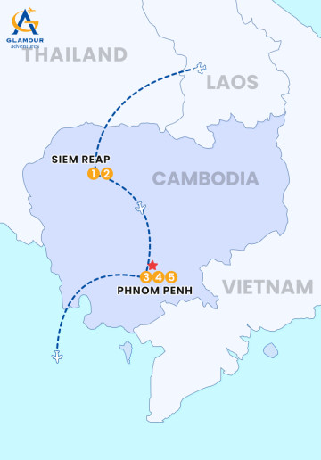 5 DAY SIEM REAP - PHNOM PENH TOUR BY FLIGHT