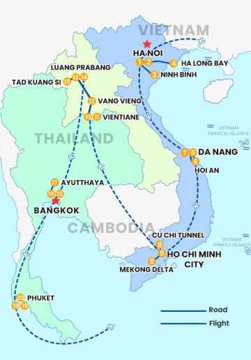Private VietNam – Laos – Thailand 20 Days-  Mekong Journey