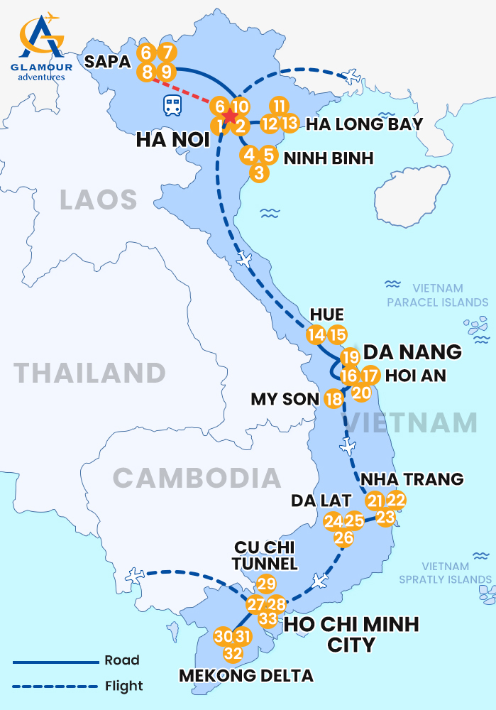 The map of Private Vietnam 34 Days 33 Nights - The Infinite S-Curve