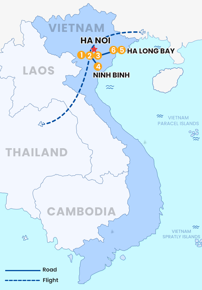 The map of Private Vietnam 7 days 6 nights_ Business tour to northern Vietnam