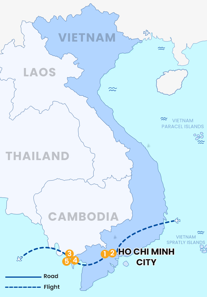 The map of 5 DAYS SOUTHERN VIETNAM GOLF GETAWAY
