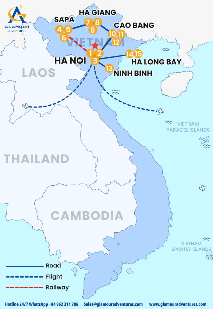 The map of Private Vietnam 16 Days 15 Nights - Northern Vietnam Discovery