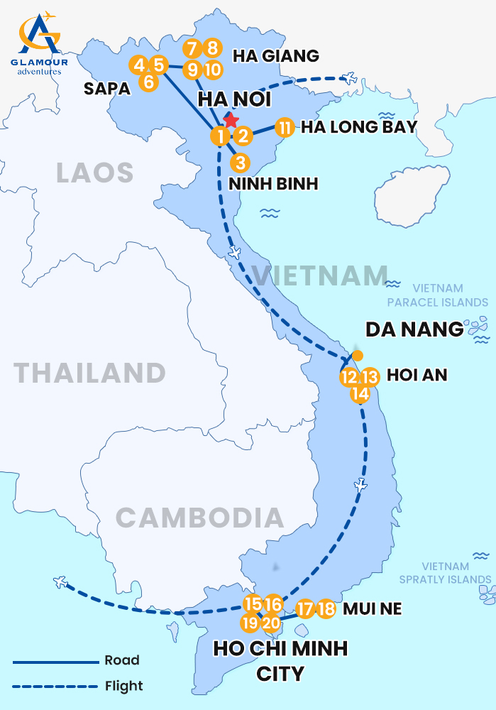 The map of VIETNAM PHOTOGRAPHY TOUR