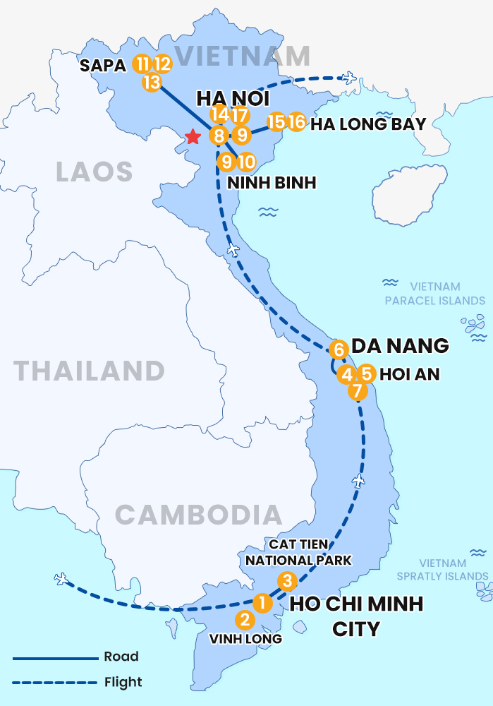 The map of PRIVATE 17 DAYS 16 NIGHTS ADVENTURE & NATURE TOUR