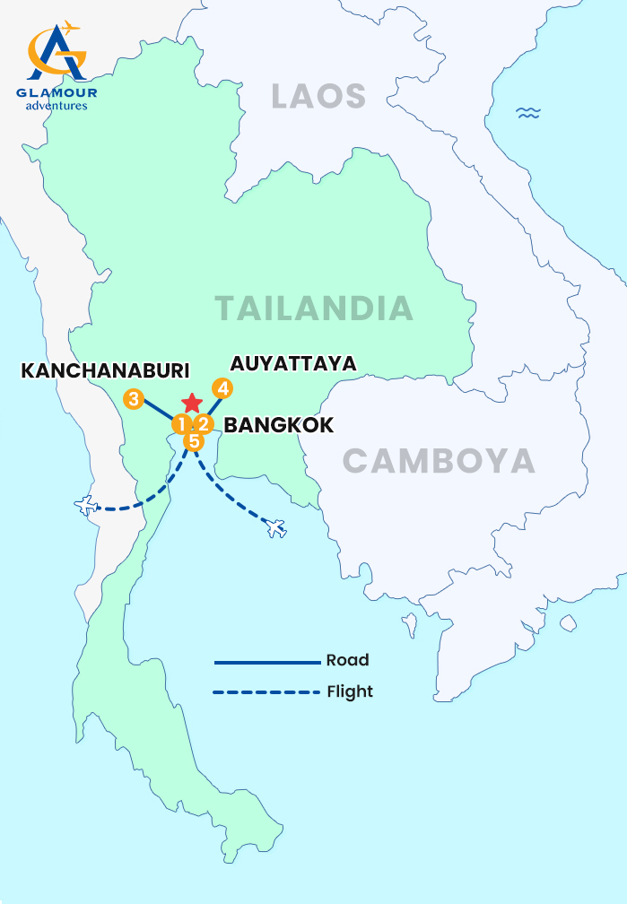 The map of BANGKOK Y ALREDEDORES 5 DÍAS 4 NOCHES