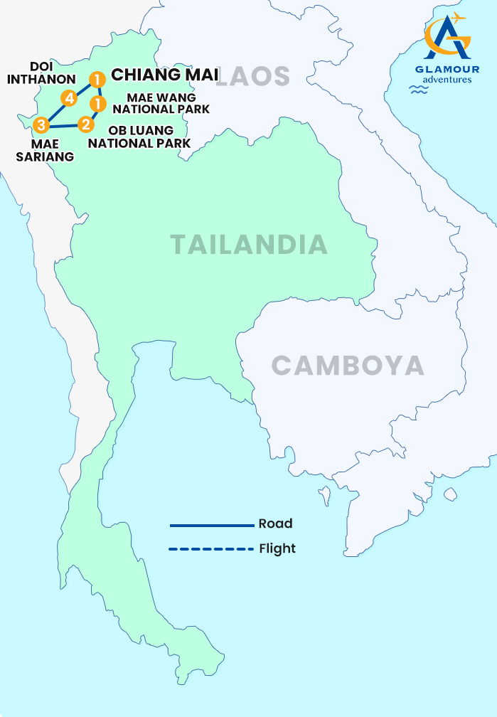 The map of MAE SARIANG & MAE HONG SON 4 DAYS 3 NIGHTS