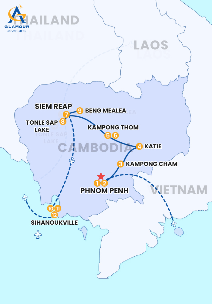 The map of Cambodia Journey And Beach